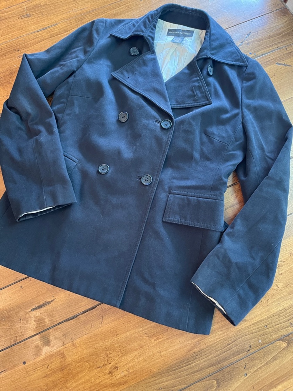 Banana Republic Dark Navy Double-Breasted Pea Coat